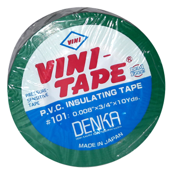Японская Изолента #102 ПВХ зеленая Vini Tape (10)(500)