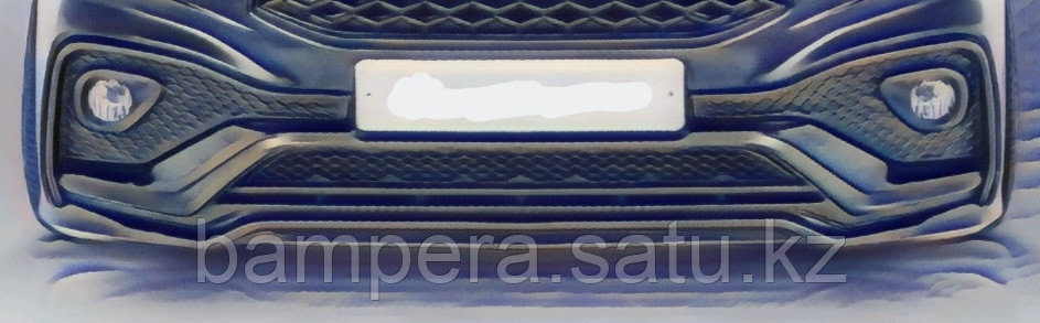 Накладки переднего бампера "Quasar" (пластик) для Lada Vesta - фото 1 - id-p111477339