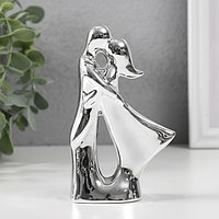 Сувенир керамика "Поцелуй" серебро 11,5 см
