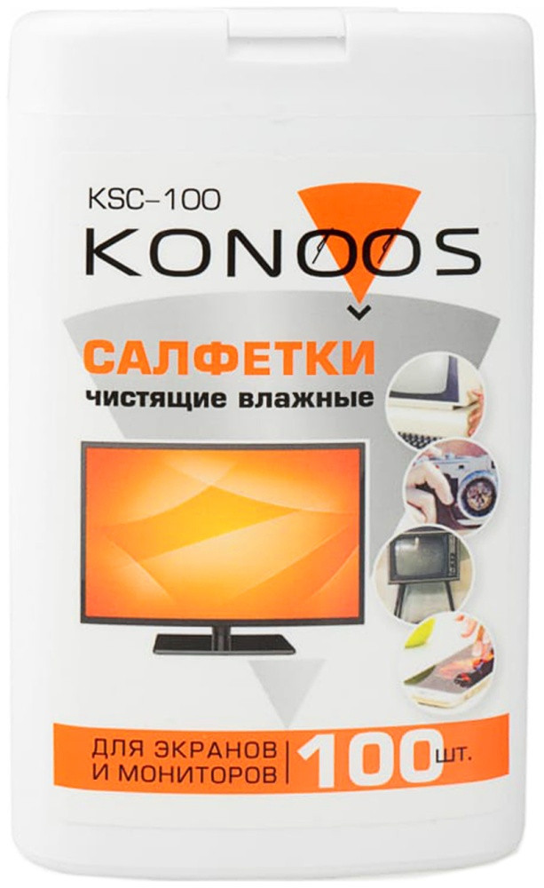 Чистящее ср-во для оргтехники Konoos KSC-100, 100 шт для ЖК- экранов - фото 1 - id-p116434656