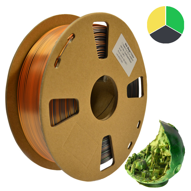 Silk Magic PLA - ( Gold, Green, Black ) Filament 1.75 mm - фото 1 - id-p116456929