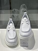 Классические женские лоферы белого цвета. Качественная женская повседневная обувь., фото 8