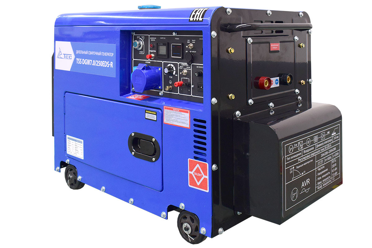 Инверторный дизельный сварочный генератор в кожухе TSS DGW 7.0/250EDS-R - фото 1 - id-p116458899