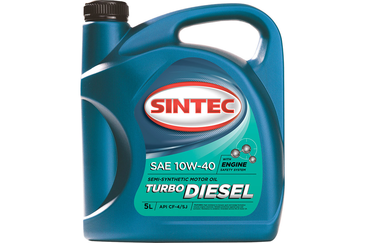 Масло SINTEC Turbo Diesel SAE 10W-40 API CF-4/CF/SJ канистра 5л/Motor oil 5liter can - фото 1 - id-p116459391