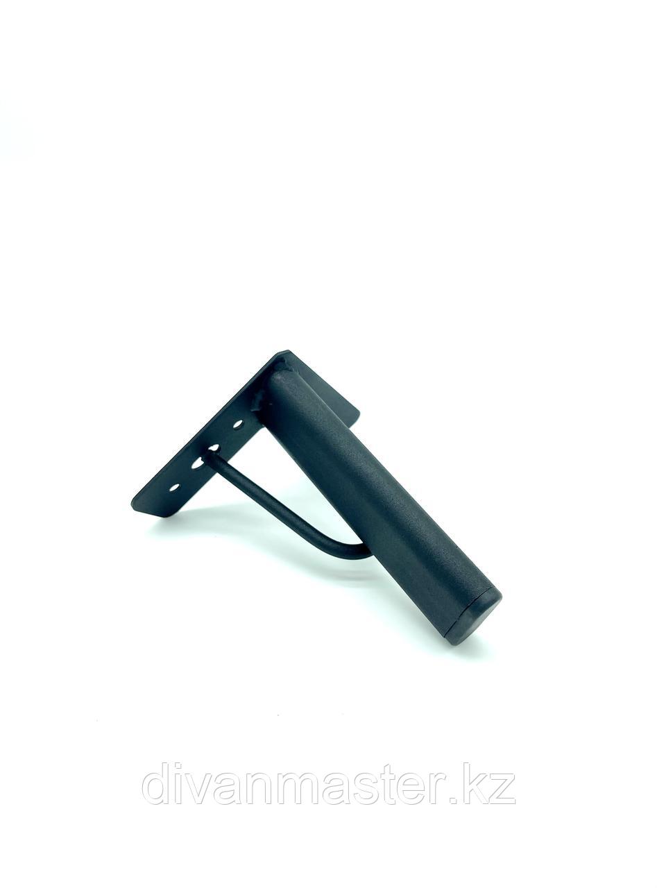 Ножка угловая стальная, для столов, прямая 15 см, черная