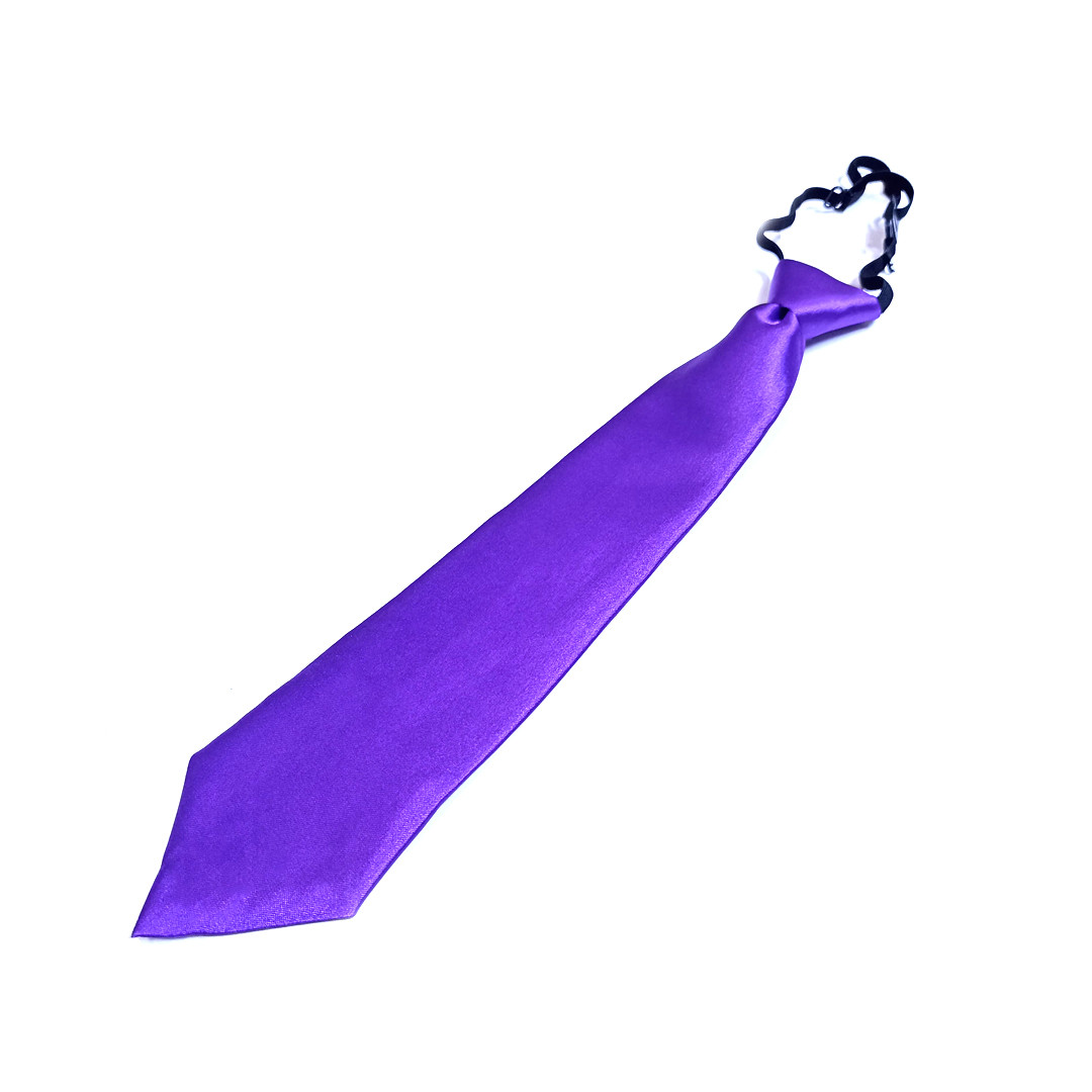 Галстук регулирующийся на резинке атласный фиолетовый - фото 4 - id-p116448427