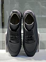 Кожаные женские кроссовки черного цвета. Качественная женская обувь весна 2024., фото 2