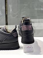 Кожаные женские кроссовки черного цвета. Качественная женская обувь весна 2024., фото 3