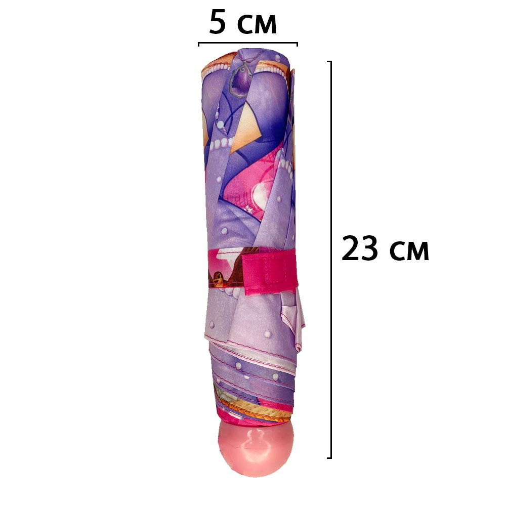 Зонт детский складной механический принцесса 90 см розовый - фото 4 - id-p116460799