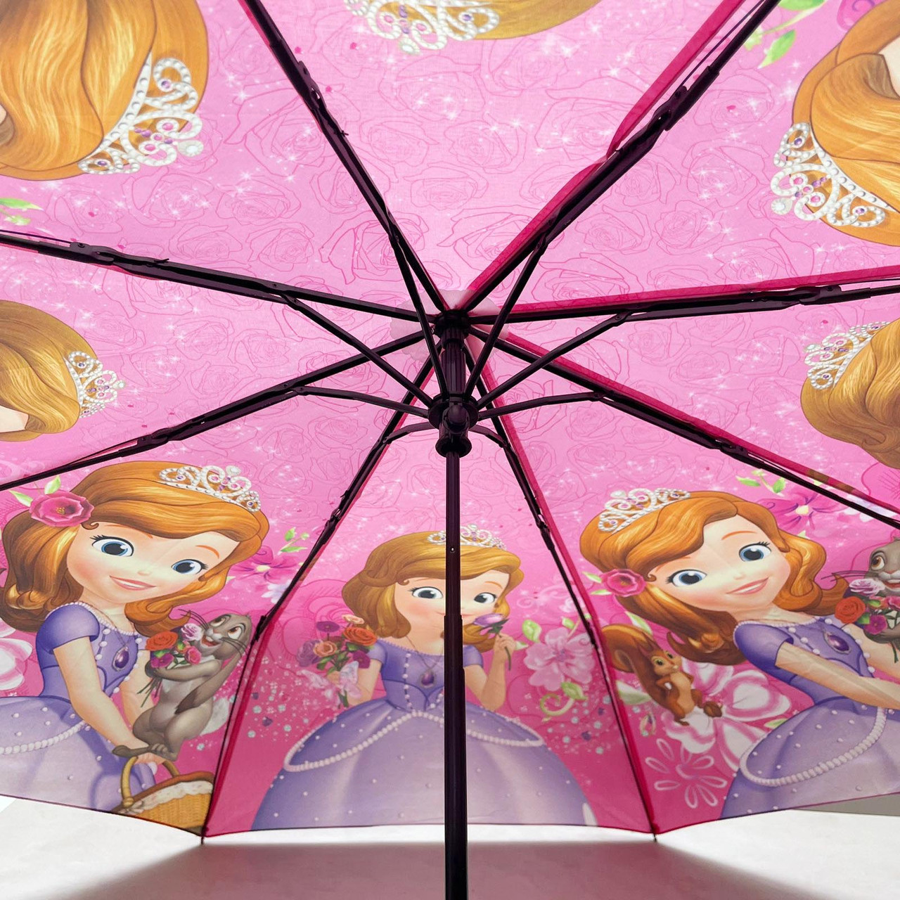 Зонт детский складной механический принцесса 90 см розовый - фото 8 - id-p116460799