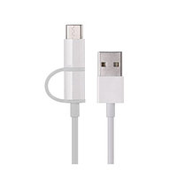 Xiaomi 100cm MICRO USB және Type-C интерфейс кабелі ақ түсті