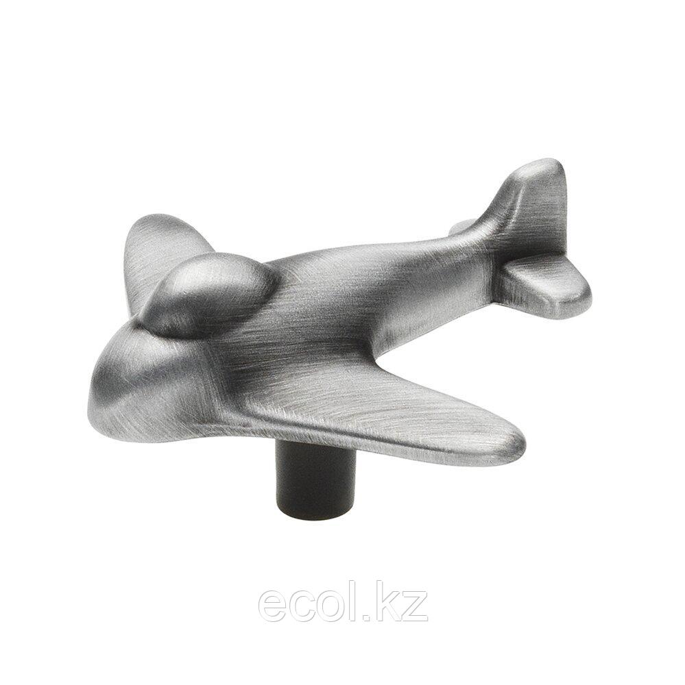 Ручка кнопка, отделка под серебро