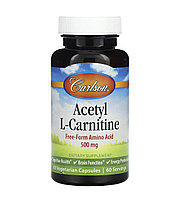 Carlson ацетил L-карнитин, 500мг, 60 капсул