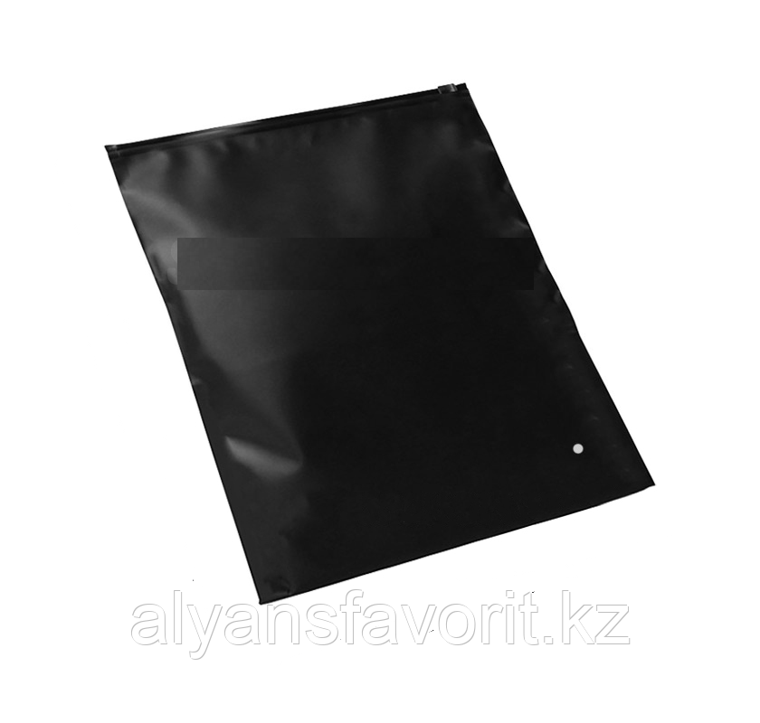 Пакет слайдер матовый черный с бегунком (slider) размер: 17*25 см. (в уп. 50 шт.)