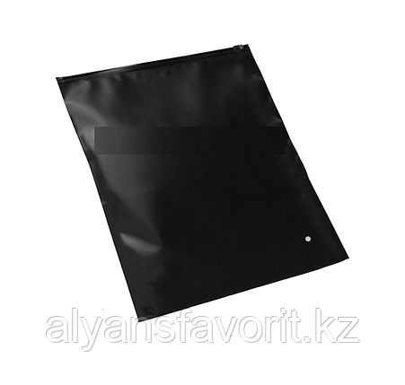 Пакет слайдер матовый черный с бегунком (slider) размер: 17*25 см. (в уп. 50 шт.), фото 2