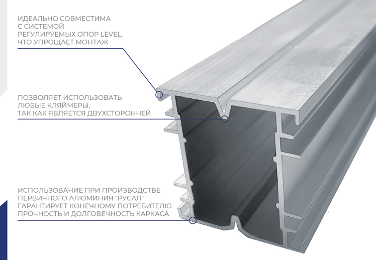 Лага алюминиевая UnoDeck 40ммх43ммх4000мм - фото 4 - id-p110713838