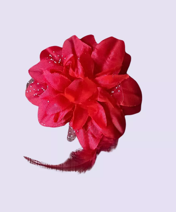 Заколка "Красный цветок" - фото 3 - id-p116467117