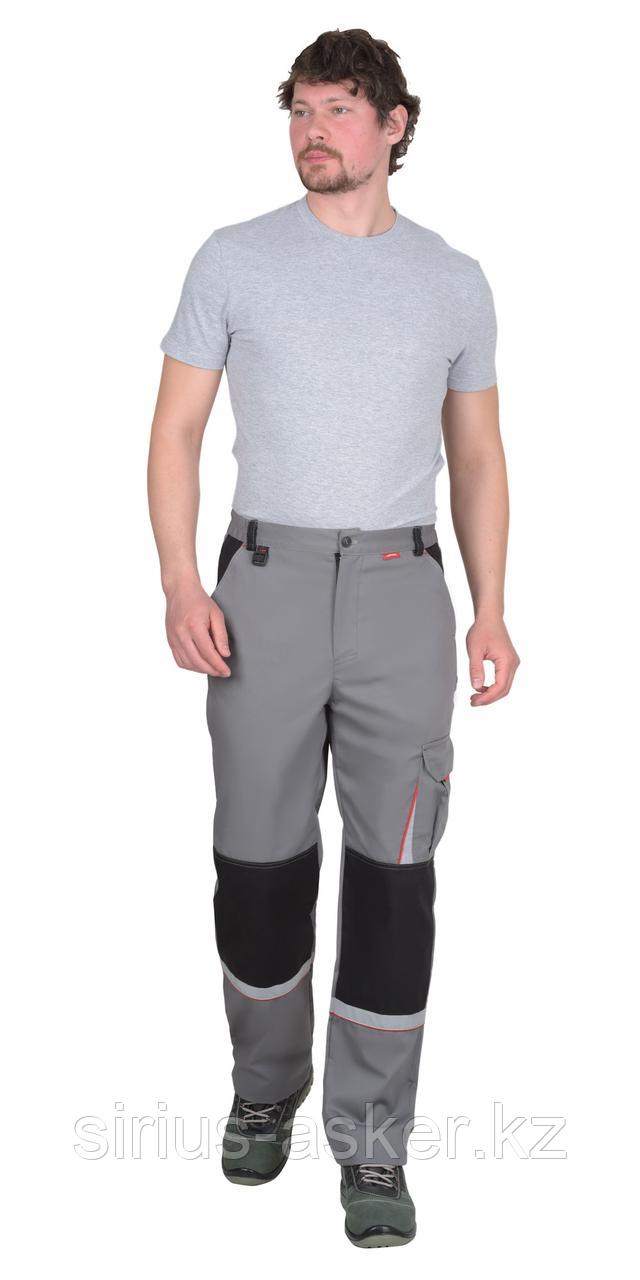 Брюки СИРИУС-СТАН ср-серые с черной и красной отделкой, фото 1