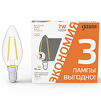 Шам Gauss LED Filament Шам 7W E14 550 lm 2700K (бір пакетке 3 дана.) 103901107T