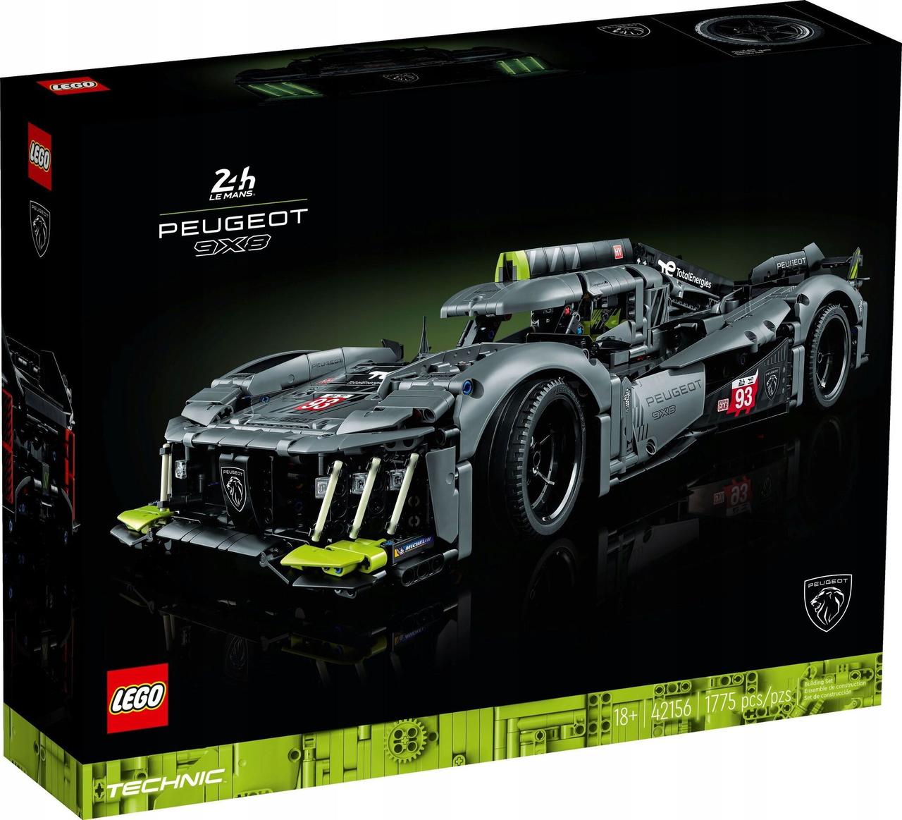Lego 42156 Техник Гибридный гиперкар PEUGEOT 9X8 24H Le Mans