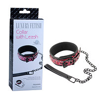 Қарғыбауы бар жаға Luxury Fetish қарғыбауы бар COLLAR WITH LEASH түсі қара EK-3103