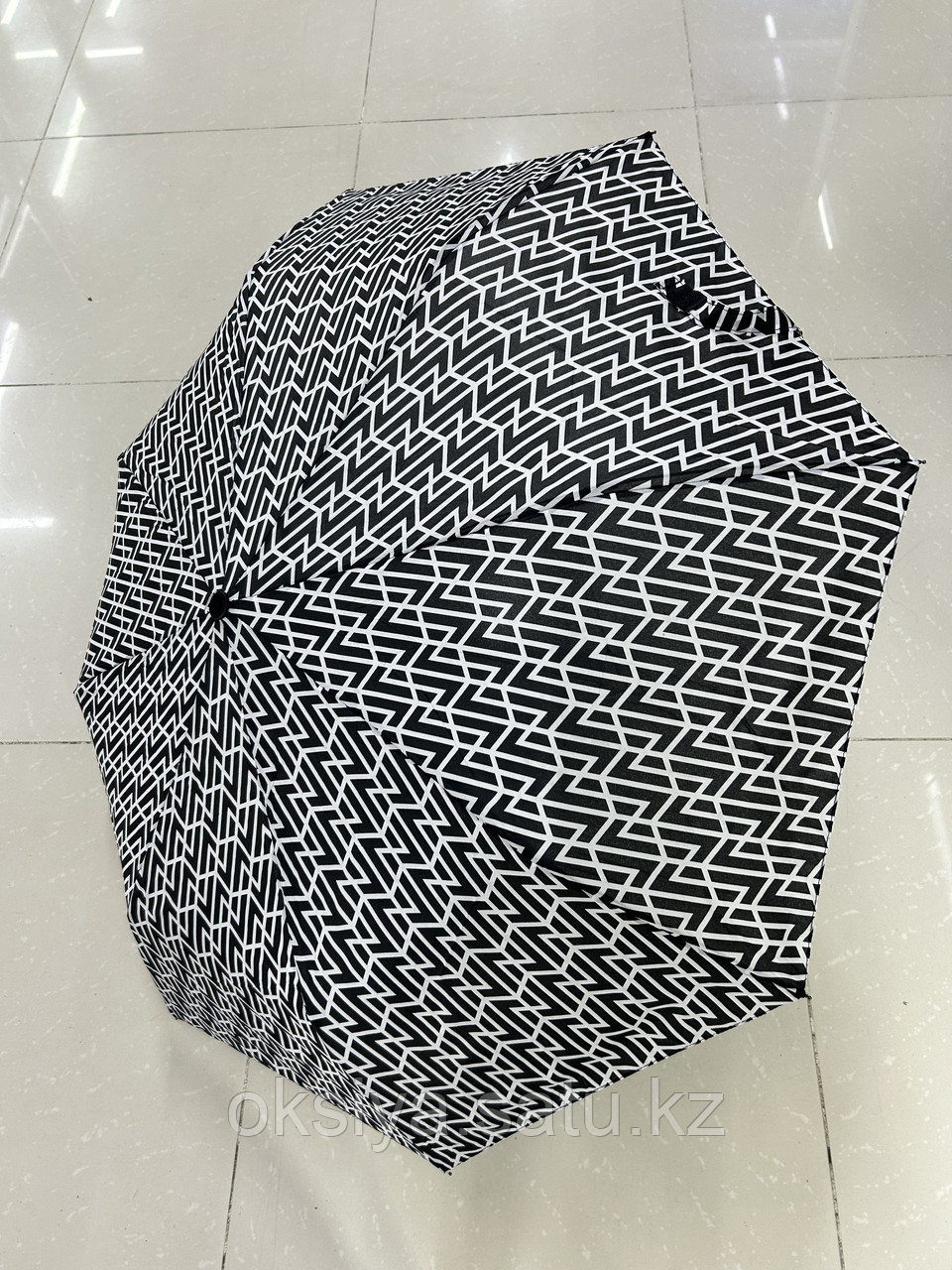 Зонт полуавтомат черно-белый - фото 4 - id-p116469243