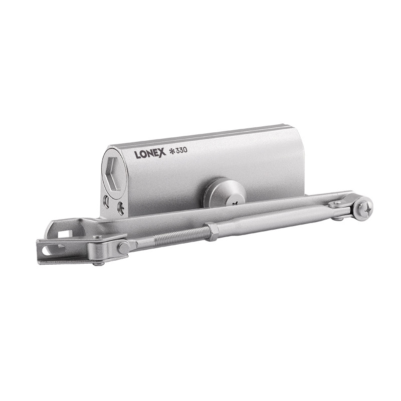 Доводчик дверной LONEX 330 (от 50 до 120 кг) (серебро) морозостойкий - фото 1 - id-p116469199