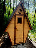 Туалетная кабинка из дерева, туалет для дачи, фото 2