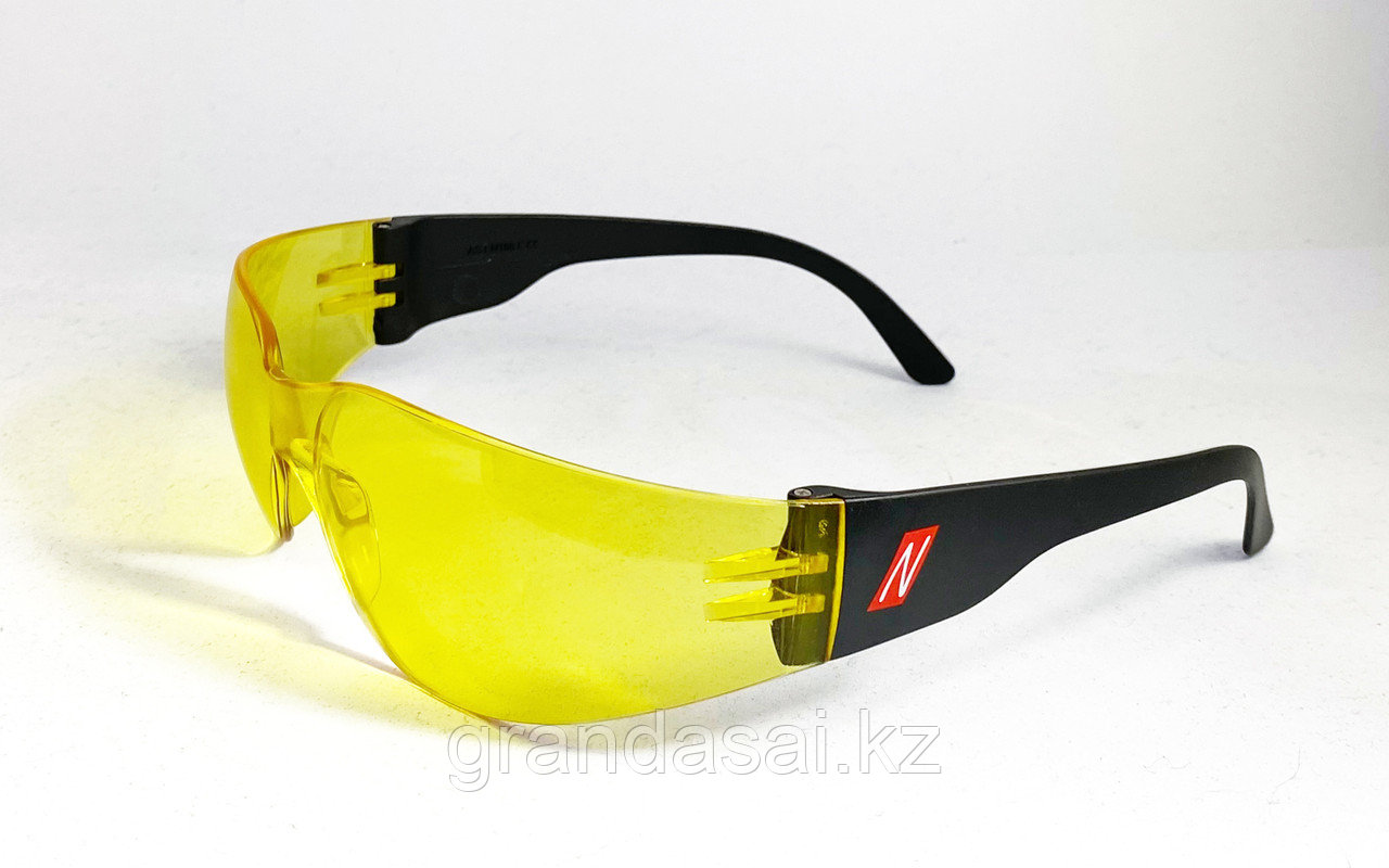 NITRAS 9002, защитные очки, черная оправа, желтые окуляры - фото 1 - id-p116485265
