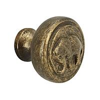 Ручка кнопка, отделка бронза античная