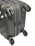 Маленький пластиковый дорожный чемодан с бьюти кейсом на 4-х колёсах "AS Bags"., фото 9