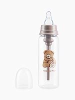 Happy Baby Бутылочка антиколиковая для кормления с силиконовой соской 250 мл. Арт. 10015 bear
