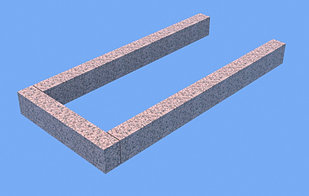 Цветник из розового гранита Жельтау