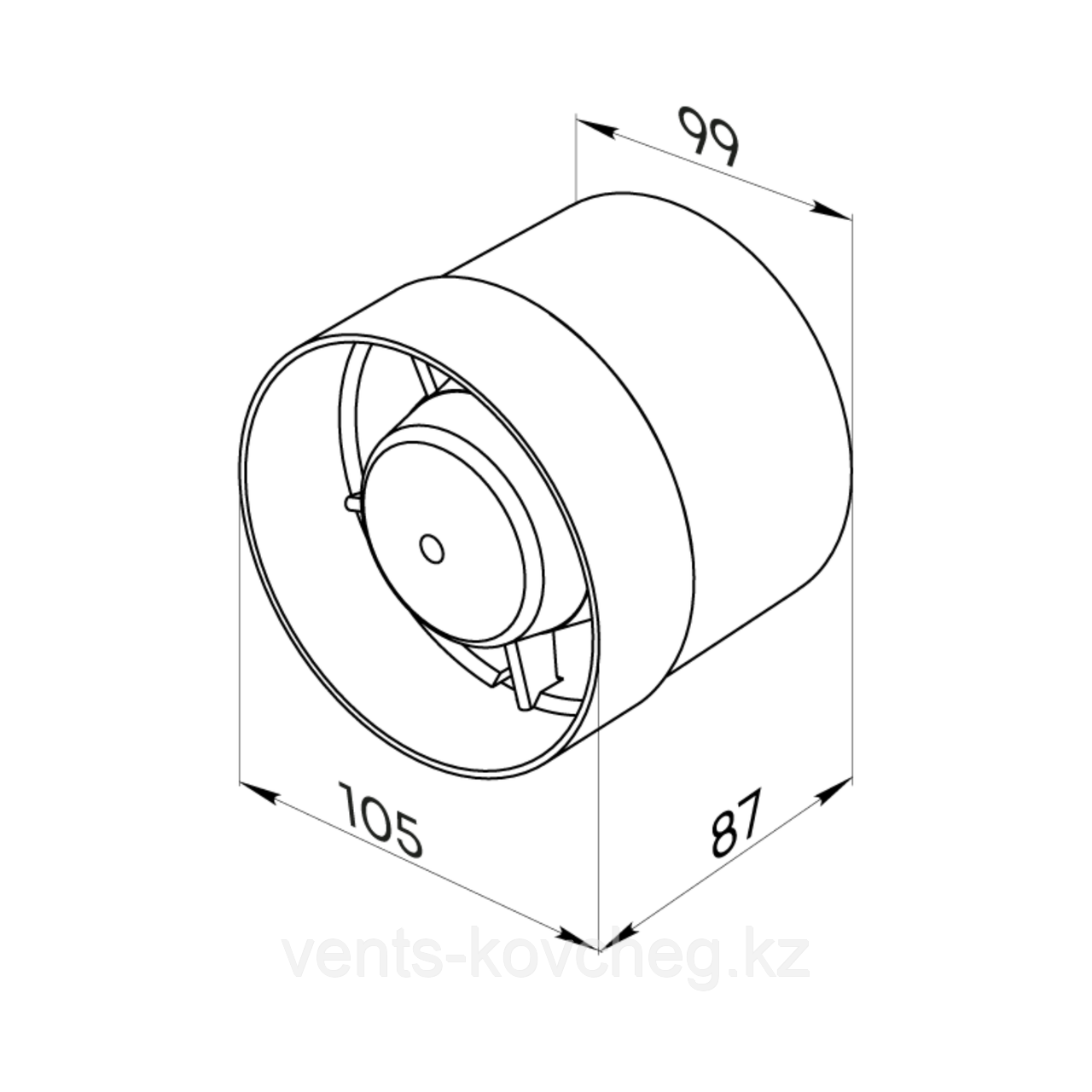 Вентилятор осевой канальный Zernberg TOPAZ 100 Осьтік ағынды желдеткіш - фото 5 - id-p116488009