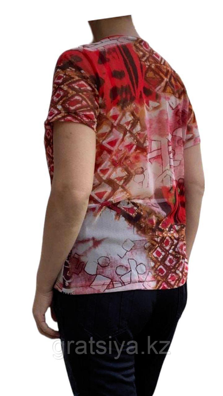 Летняя блузка без пуговиц с круглым вырезом - фото 7 - id-p116488205