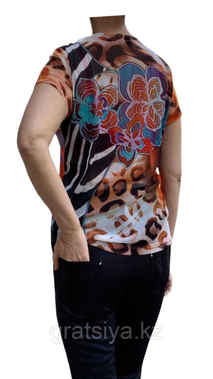 Летняя блузка без пуговиц с круглым вырезом - фото 10 - id-p116488205