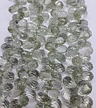 Празиолит - зелёный аметист, граненый, в каплях, фото 3