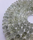 Празиолит - зелёный аметист, граненый, плоский, фото 2