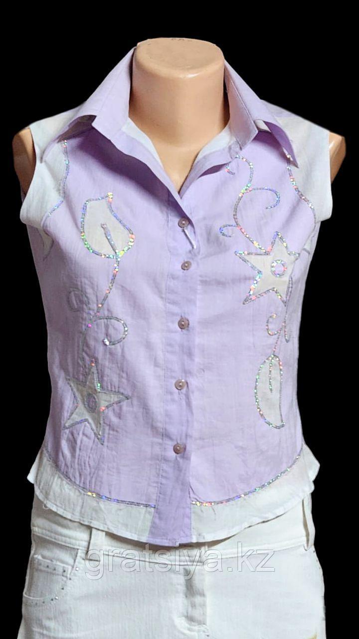 Женская рубашка без рукавов на пуговицах - фото 1 - id-p100319493