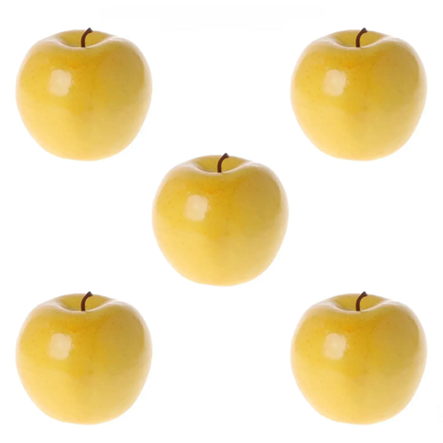 Искусственный фрукт яблоко муляж желтое 5 шт