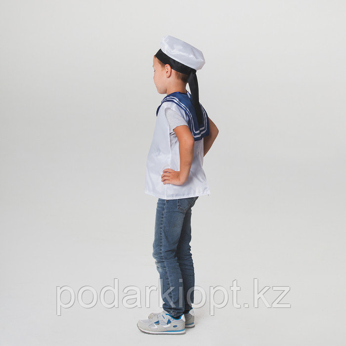 Детский карнавальный набор «Моряк», жилет, бескозырка, 4-6 лет, рост 110-122 см - фото 2 - id-p116492570