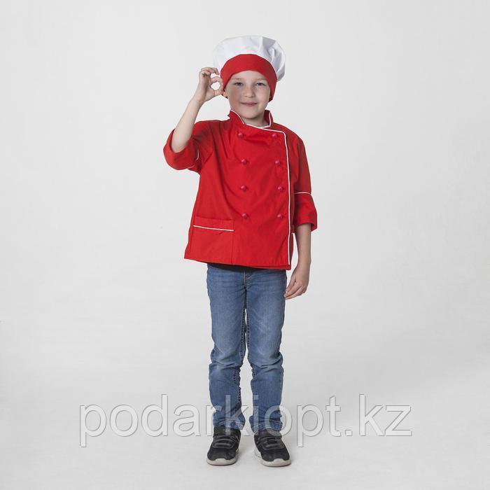 Детский карнавальный костюм «Шеф-повар», колпак, куртка, 4-6 лет, рост 110-122 см - фото 1 - id-p116492571
