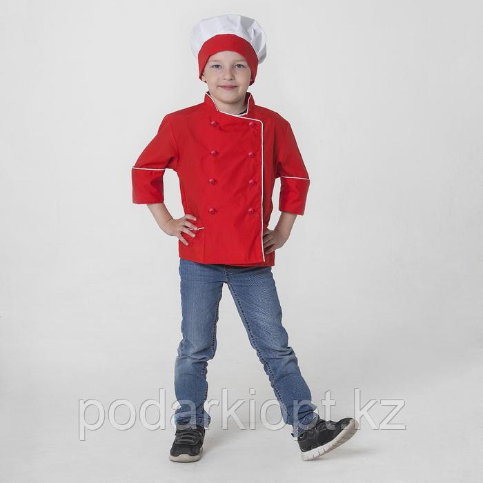Детский карнавальный костюм «Шеф-повар», колпак, куртка, 4-6 лет, рост 110-122 см - фото 2 - id-p116492571