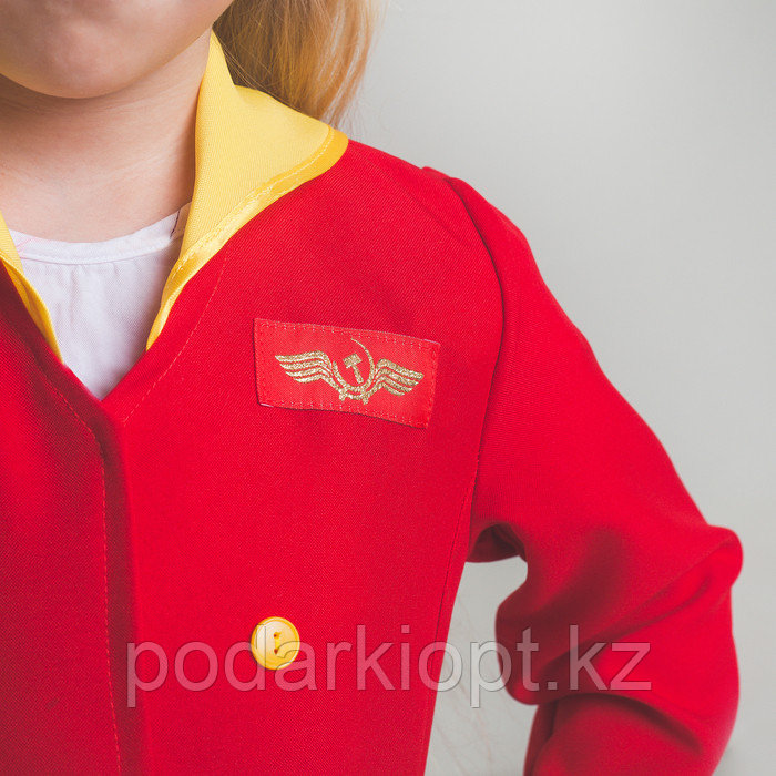 Детский карнавальный костюм "Стюардесса", юбка, пилотка, пиджак, 4-6 лет, рост 110-122 см - фото 3 - id-p116492579