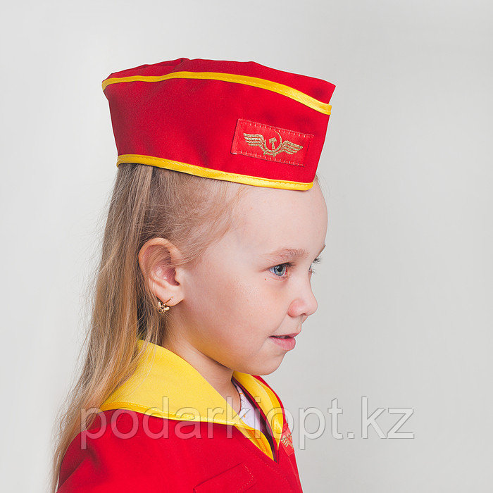 Детский карнавальный костюм "Стюардесса", юбка, пилотка, пиджак, 4-6 лет, рост 110-122 см - фото 4 - id-p116492579