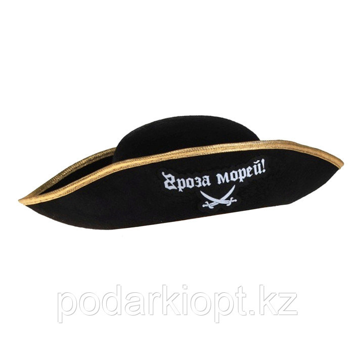 Шляпа пирата «Гроза морей!», р-р 55-56 - фото 2 - id-p116256182