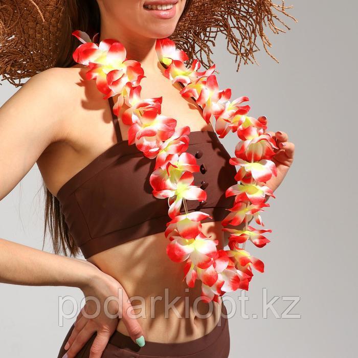 Гавайское ожерелье "Крупные цветы", цвета МИКС - фото 2 - id-p116256235