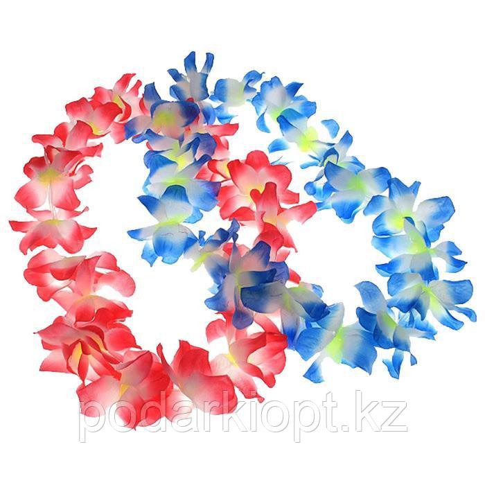 Гавайское ожерелье "Крупные цветы", цвета МИКС - фото 3 - id-p116256235