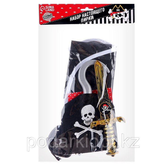 Карнавальный костюм «Пират», 6 предметов: шляпа, жилетка, наглазник, кортик, крюк, кодекс - фото 7 - id-p116492602