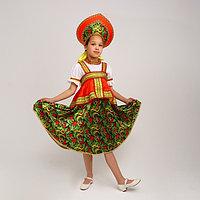 Русский костюм для девочки «Рябинушка с отлетной кокеткой», р. 38, рост 146 см